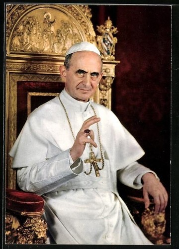 Carte postale pape paul - paul, en