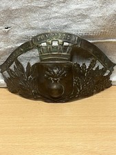 Ancienne Plaque De Casque Pompiers En Laiton 