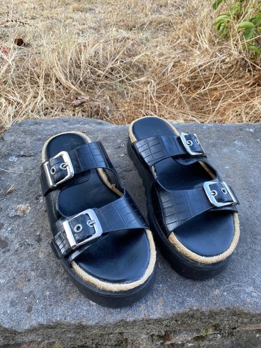Sandales compensées noires - compensées,
