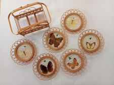 ?6 Dessous De Verre originaux Vintage En Papillons