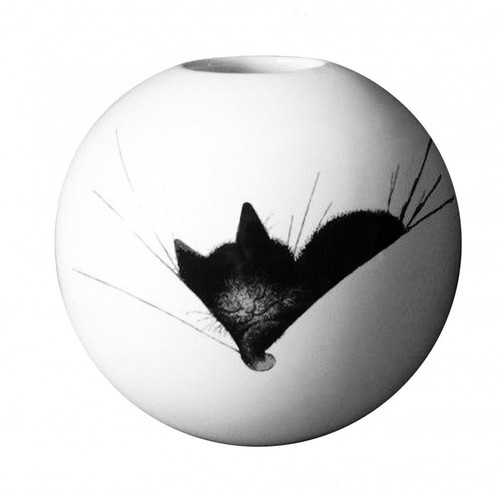 Vase rond céramique chats - rond,