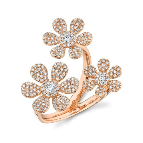 14k rose diamant bague - 14k,