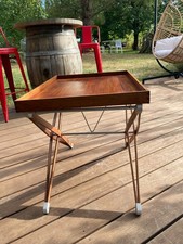 Table pliante vintage avec plateau amovible en bois – Design scandinave