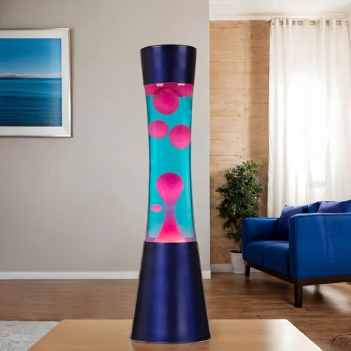 Lampe lave bleue rose - lave,