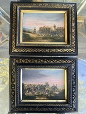 PAIRE DE TABLEAUX HSP CADRE NAPOLEON III 19 ème siècle