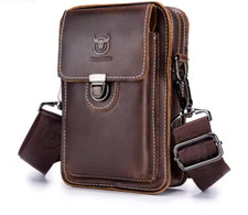 Sacoche de Taille en Cuir Véritable pour Homme Élégante et Pratique Marron