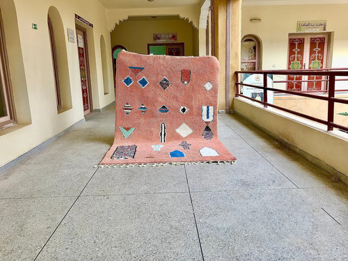 Tapis rose beni ourain - tapis,