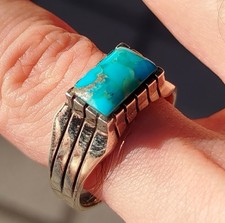 90g bague turquoise homme - bague,