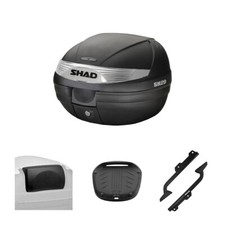 Set Coffre SHAD SH29 Noir Piaggio 125 pour Vespa LX 2005-2014