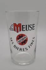 ancien verre bière publicitaire sérigraphié brasserie la meuse socodis