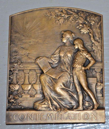 Plaque bronze contemplation - plaque,