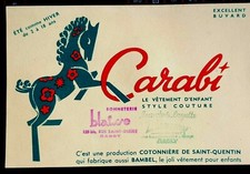 Ancien buvard vêtement enfant CARABI Bonneterie Blaisse Nancy