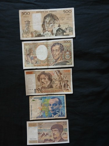 Billets francs usagés 500 - usagés,