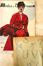 Modes et Travaux n° 628 Avril 1953 revue ancienne Couture + supplément Broderie