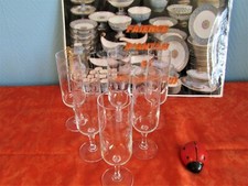 6 flûtes en cristal d'arques