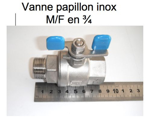 Vanne inox papillon quart - vanne,