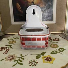 Boite à allumettes murale  de cuisine en tole emaillée B.B. 18193 Deposé