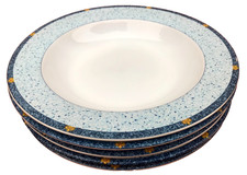 5 assiettes creuses grès émaillé