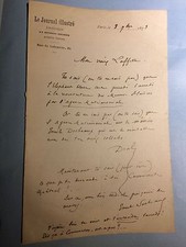 Emile Desbeaux auteur écrivain jeunesse théâtre lettre autographe signée 1873