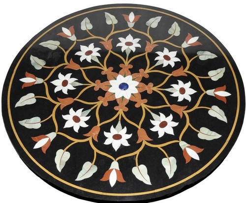 Black marble table top - black,