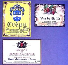 lot 3 étiquettes Vin de PAILLE +Crépy +Muscat de Beaumes de Venise Paul Jaboulet