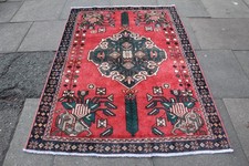 Tapis Oriental En Laine Rouge