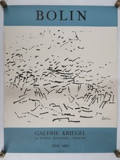 [AFFICHE D'ART] BOLIN : Traits noirs sur fond blanc #Kriegel #Paris, 1963