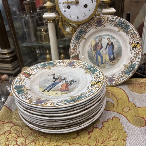 Serie assiettes faience - 12,