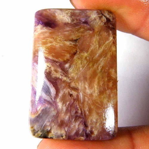 Cabochon coussin charoite bleu