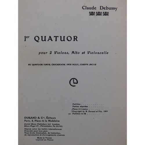 Debussy claude quatuor 1 - debussy,