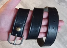 Ceinture vintage ceinturon homme cuir noir boucle carrée vintage 100 cm