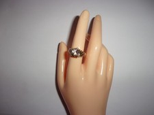 Bague or jaune massif 10K zircone trillion 3,0 ct Taille 9