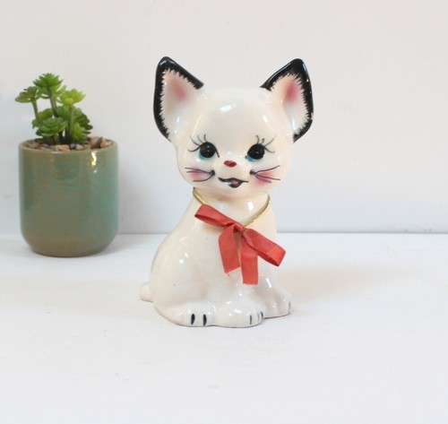 Tirelire ancienne chat - ancienne, blanc