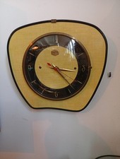 Horloge vintage formica Jaz, Annees 60. Fonctionne Parfaitement 