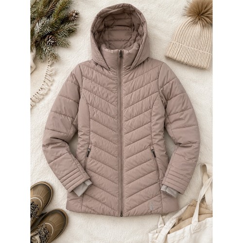 Spyder women taupe hooded - women's,