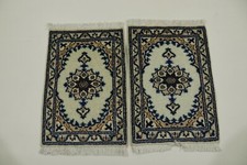 2 X Tapis Oriental Noué À La Main Naïn Auto Tapis de sol( 60 40 CM) Neuf Top