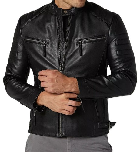 Blouson motard cuir - en,