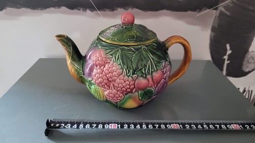 Théière barbotine verte - en,