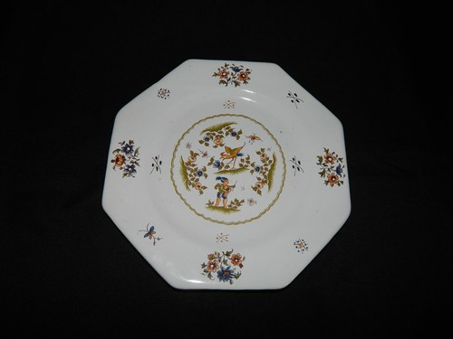 Ancienne assiette octogonale - ancienne,