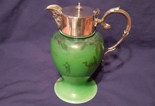 Rare Plaqué Argent à Col Doulton Cruche - Superbe Fin 19th Siècle