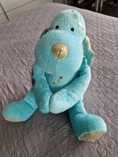 Peluche Doudou Chien DOUGLAS 2011 Bleu Turquoise Montgolfière 32 Cm TTBE