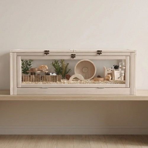 Large wooden hamster cage - wooden,