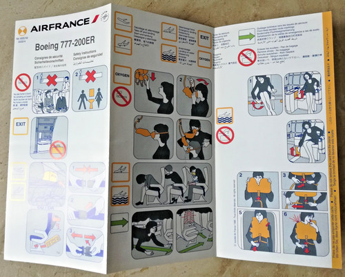 Safety card air - safety, boeing