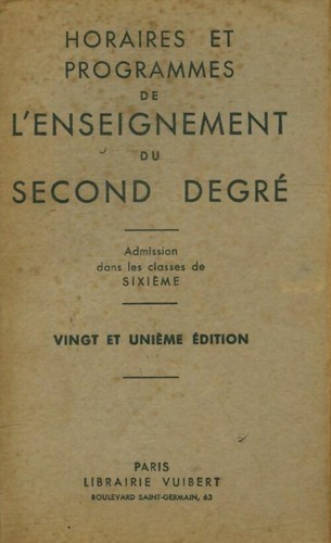 Horaires programmes de - horaires, et