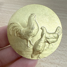Médaille Ancienne Coq Et