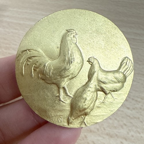 Médaille ancienne coq - coq, et