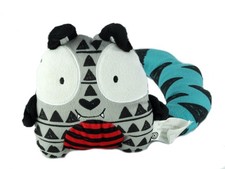 Doudou chat gris bleu rouge  Kimbaloo La Halle ! 17 cm