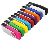 Lot de 5/10/50 clés USB pivotantes mémoire 64 Go, 32 Go, 8 Go, 2 Go, 1 Go, 16 Mo