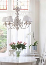 Lustre Fer Forgé Blanc Vieux