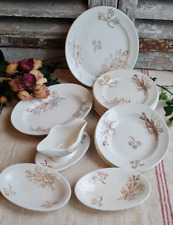 ANCIENNE DINETTE ASSIETTES PLATS SAUCIERE ONNAING TERRE DE FER  POUPEE JUMEAU